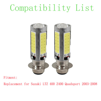 ALL-CARB 2 H6M LED Headlight Lamp Replacement for Suzuki LTZ 400 Z400 QUADSPORT 2003-2008