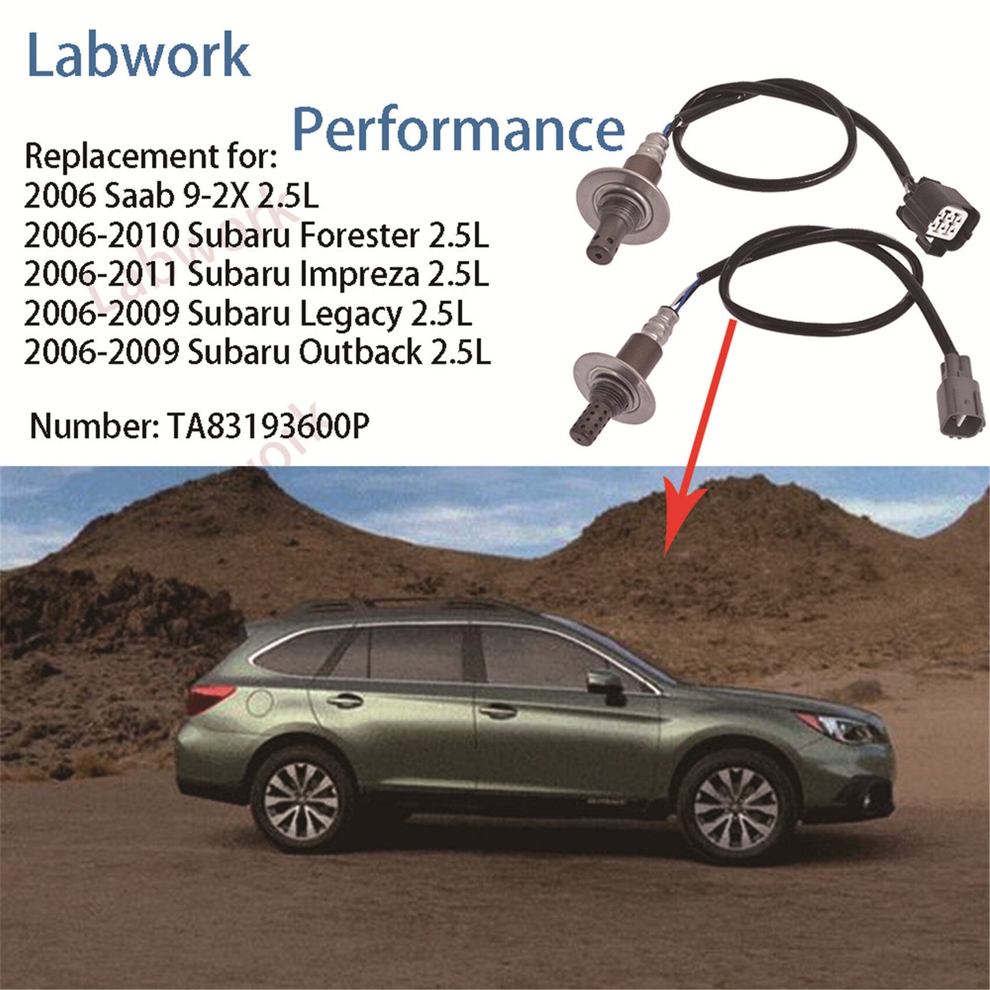 ALL-CARB 2Pcs Air Fuel Ratio Sensor Replacement for Subaru Forester Impreza Legacy Outback Saab 9-2X 2.5L