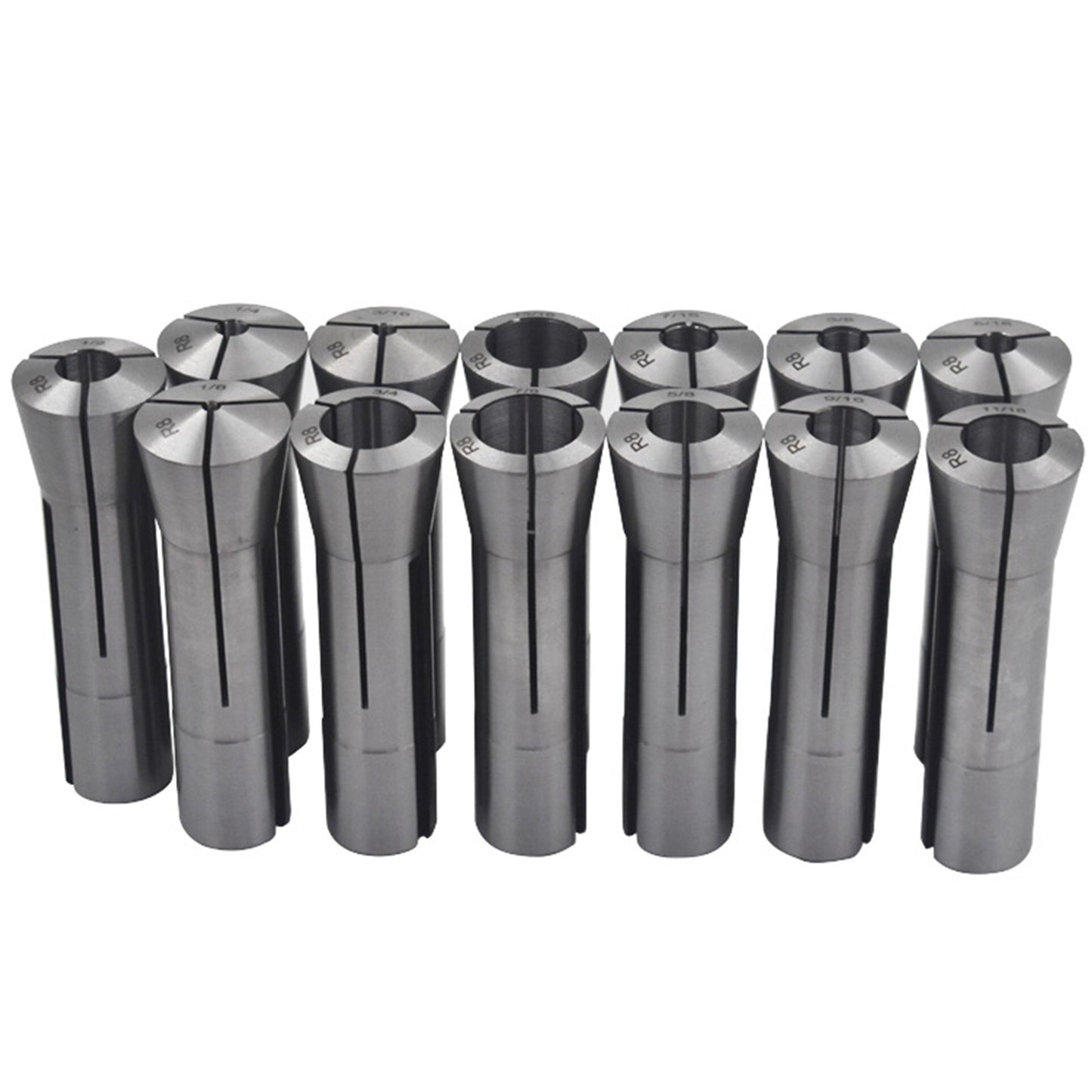 ALL-CARB 13Pcs R8 Collet Set 1/8 - 7/8 Inch Fit for Machining Turning