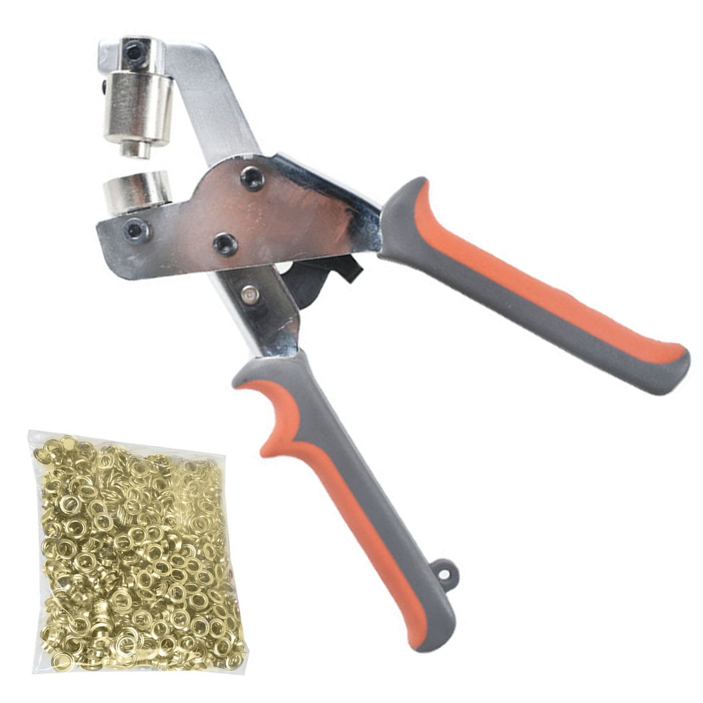 ALL-CARB Grommet Tool Kit 0.43 Inch Handheld Hole Punch Pliers Grommet Machine Hole Punch Tool W/ 500 Gold Grommets