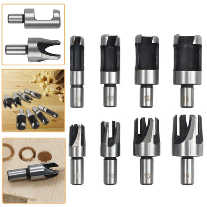 ALL-CARB 8Pcs Wood Plug Cutter Carbon Steel Straight and Taper Claw Drill Bit Set Fit for Woodworking Hole Saw Cutting 5/8 1/2 3/8 1/4