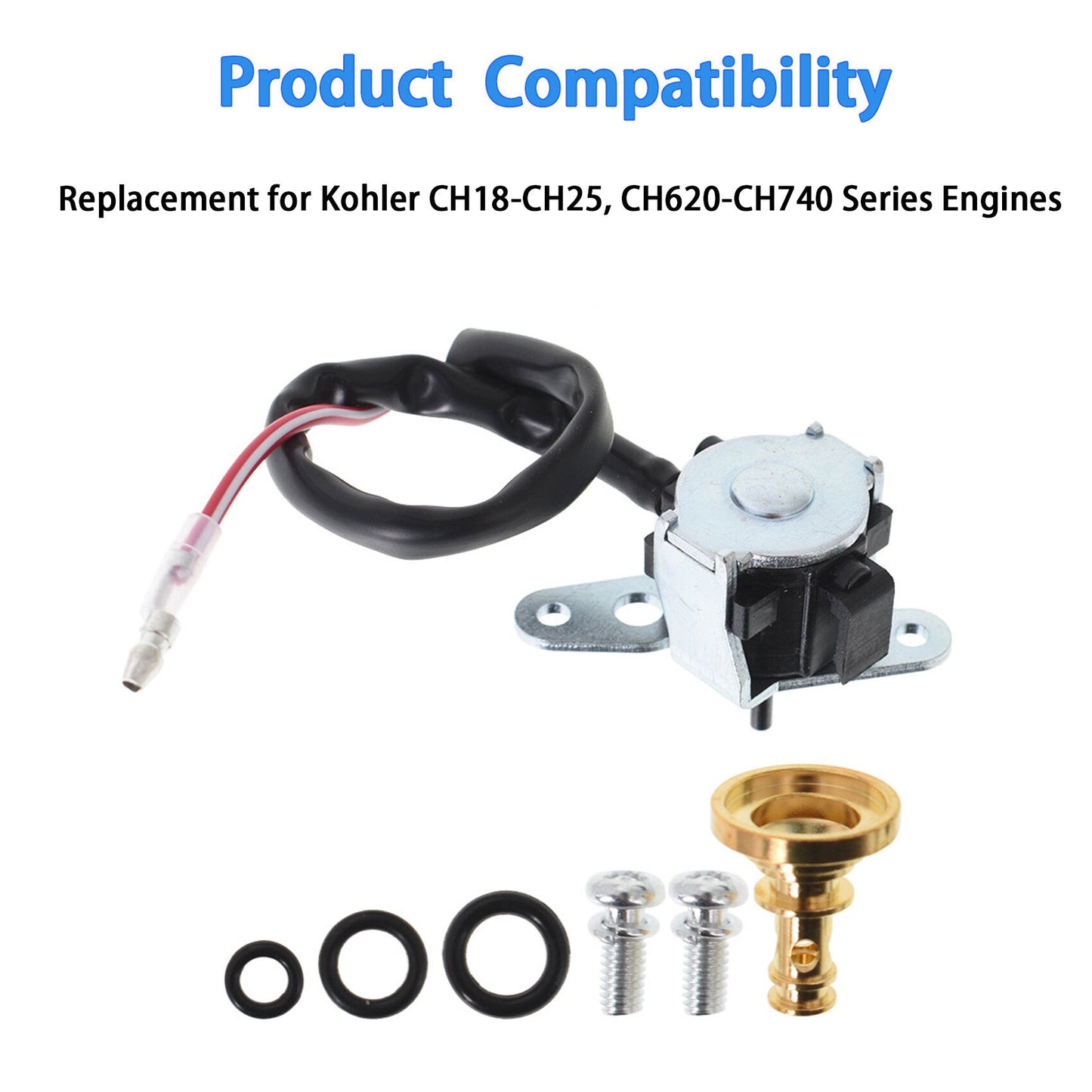 ALL-CARB CH730 Carburetor Fuel Shut-Off Solenoid Replacement for Kohler 2475701 2475701-S CH22 CH18 CH740