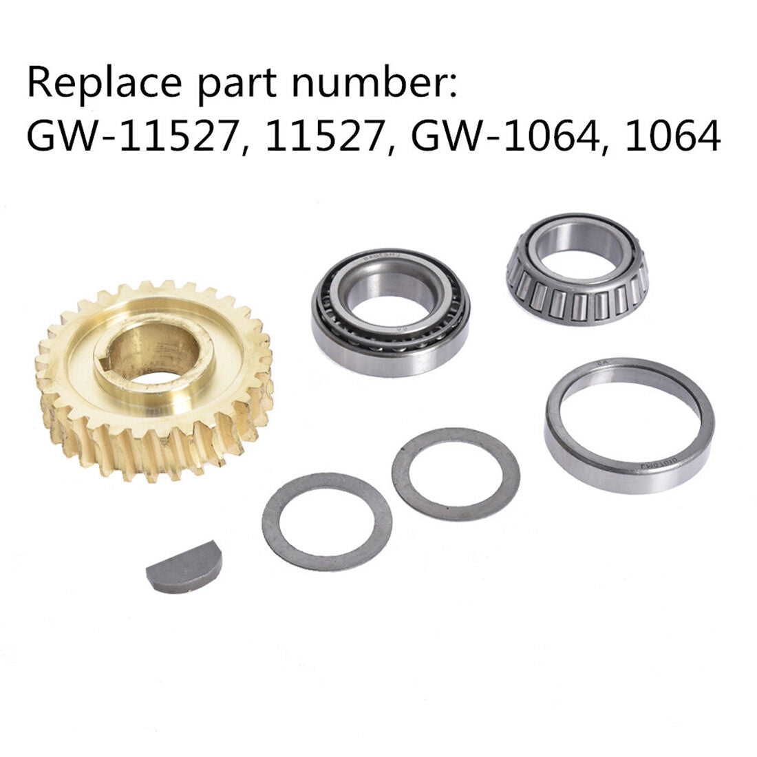 ALL-CARB Tine Shaft Gear Bearings Races Spacers Key Worm Gear Kit Replacement for Troybilt Horse Tiller GW-11527