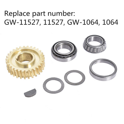 ALL-CARB Tine Shaft Gear Bearings Races Spacers Key Worm Gear Kit Replacement for Troybilt Horse Tiller GW-11527