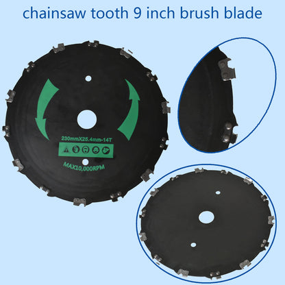 ALL-CARB Chainsaw Tooth 9 Inch Brush Blade 3 Teeth 10 Inch Steel Grass Brush Cutter Blade Carbide Garden Lawn Trimmer Accessories for Mower Weed Tools, Trimmer, Lawnmower