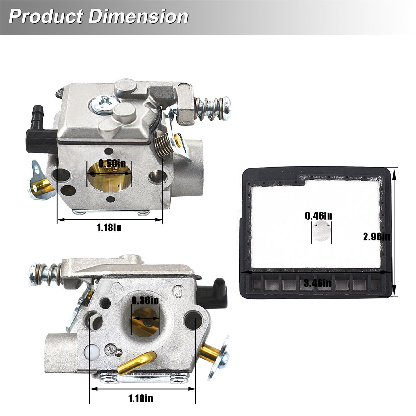 Carburetor Replacement for Echo CS-341 CS-345 CS-346 CS-3000 CS-3450 CS-3400 Air Fuel Filter