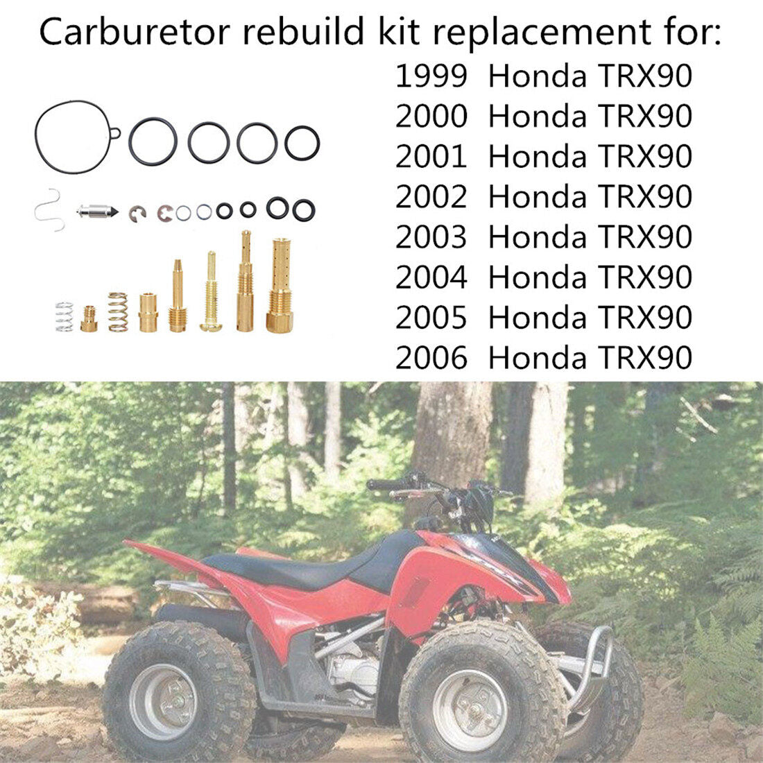 ALL-CARB Carburetor Carb Rebuild Kit Replacement for Honda Sportrax 90 TRX90 1999-2005 2006
