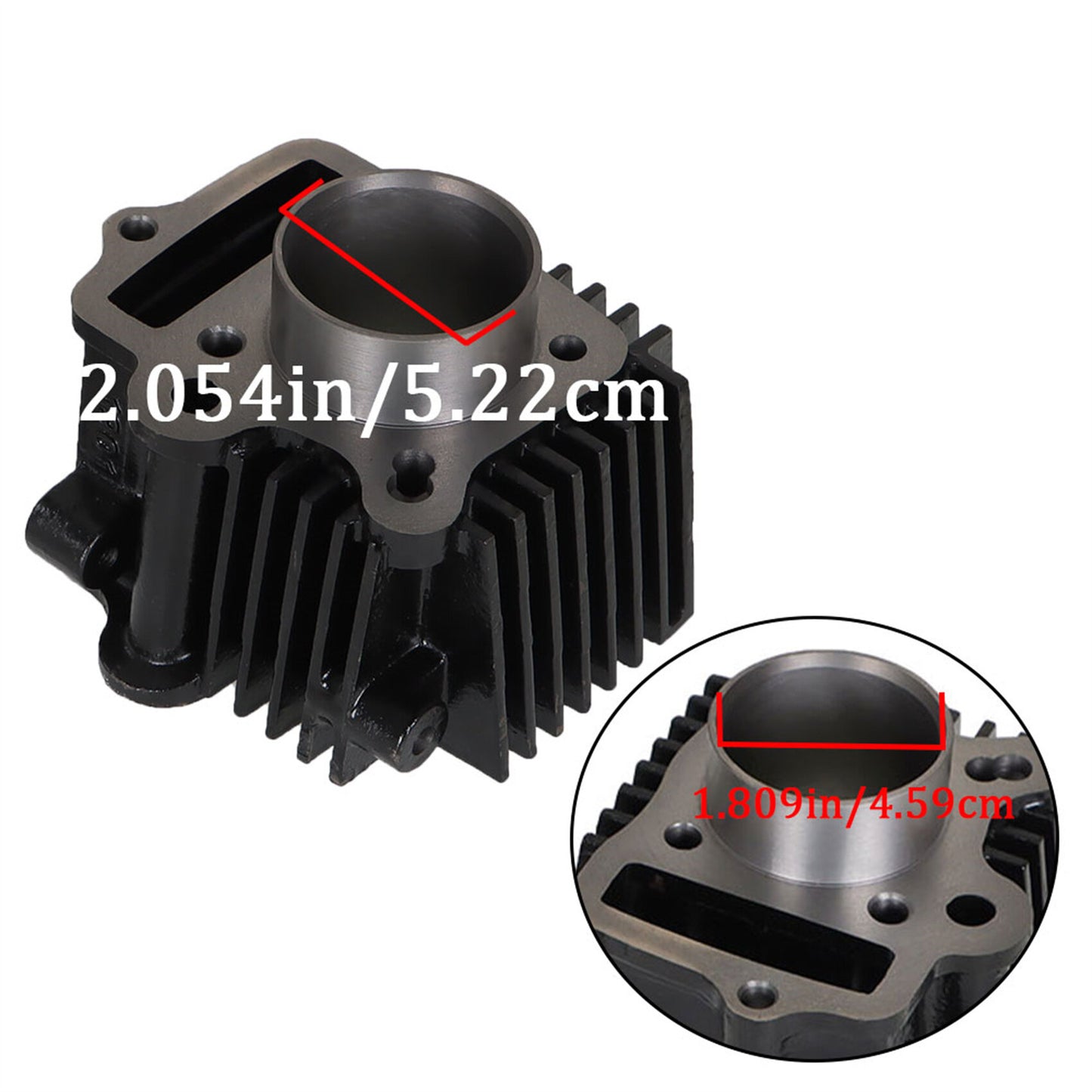 ALL-CARB 47mm Bore 90cc Top End Rebuild Kit Cylinder Head Piston Replacement for Honda TRX90 Sportrax 1993-2005