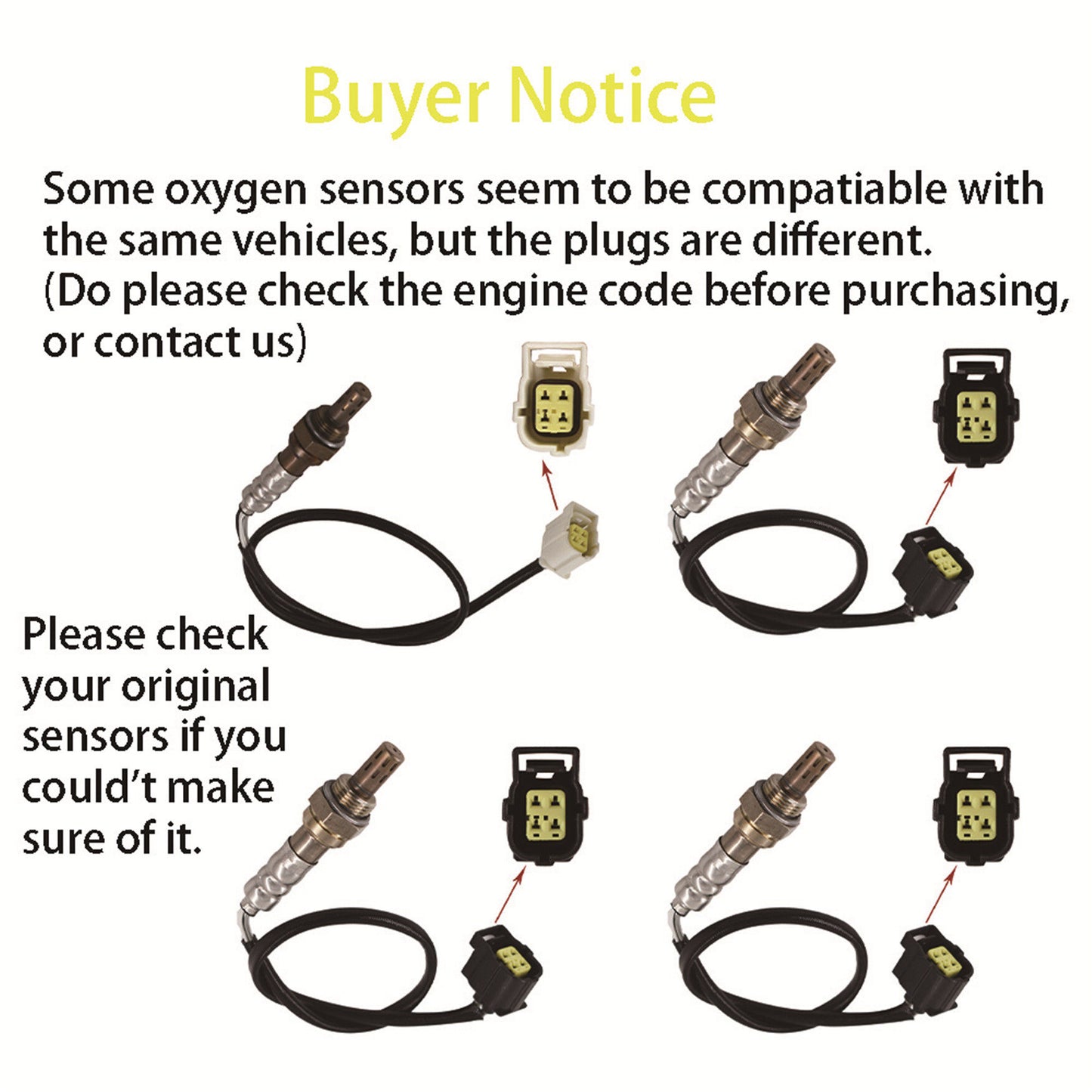 ALL-CARB 4Pcs Air Fuel Ratio Sensor 56041953AA Replacement for 2002-2004 Liberty V6 3.7L Grand Cherokee 4.0L 234-4029