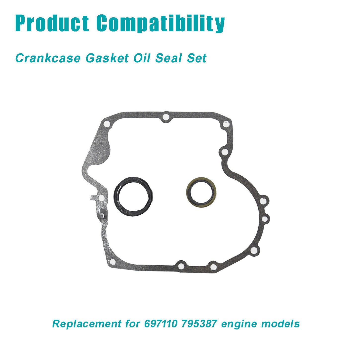 ALL-CARB 697110 & 795387 Crankcase Gasket & Oil Seal Combo Set Replacement for Briggs & Stratton