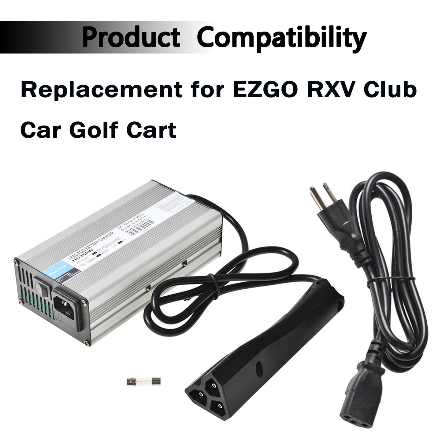 ALL-CARB 48V 6A Battery Charger Replacement for EZGO RXV Club Car Golf Cart
