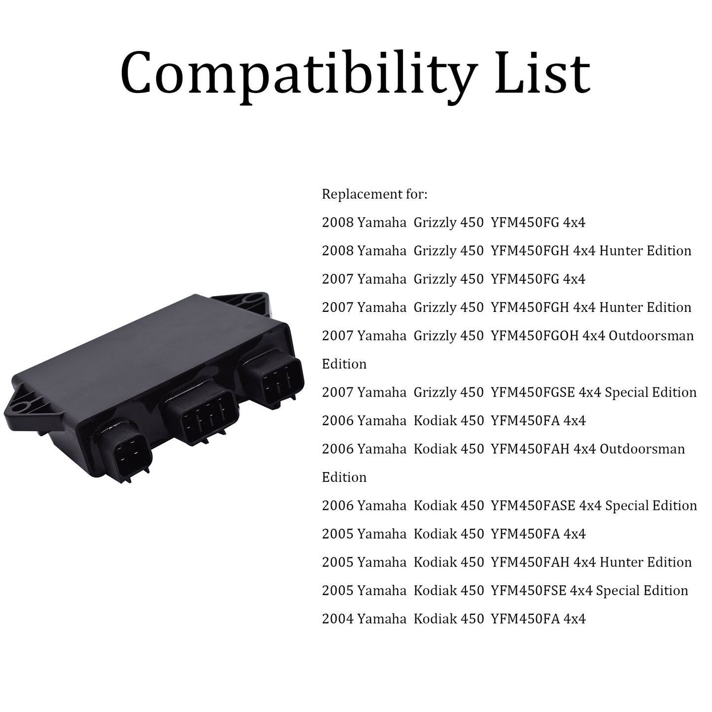 ALL-CARB CDI Box Replacement for Yamaha Kodiak 450 YFM450 5ND-85540-10-00 2004-2007