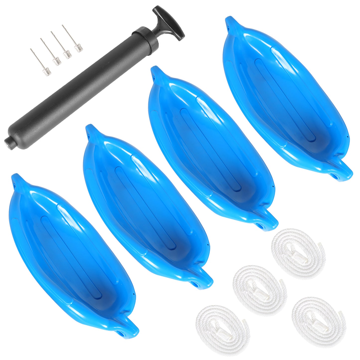 ALL-CARB 8.5 x 27 Inches Boat Fenders Vinyl Ribbed Marine Boat with Fender Lines & Pump to Inflate