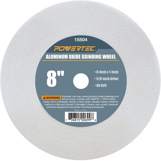 ALL-CARB Grinding Wheel 8 Inch Diameter 1 Inch Thickness White Aluminum Oxide Bench Grinder Wheel 60 Grit 5/8 inch Arbor