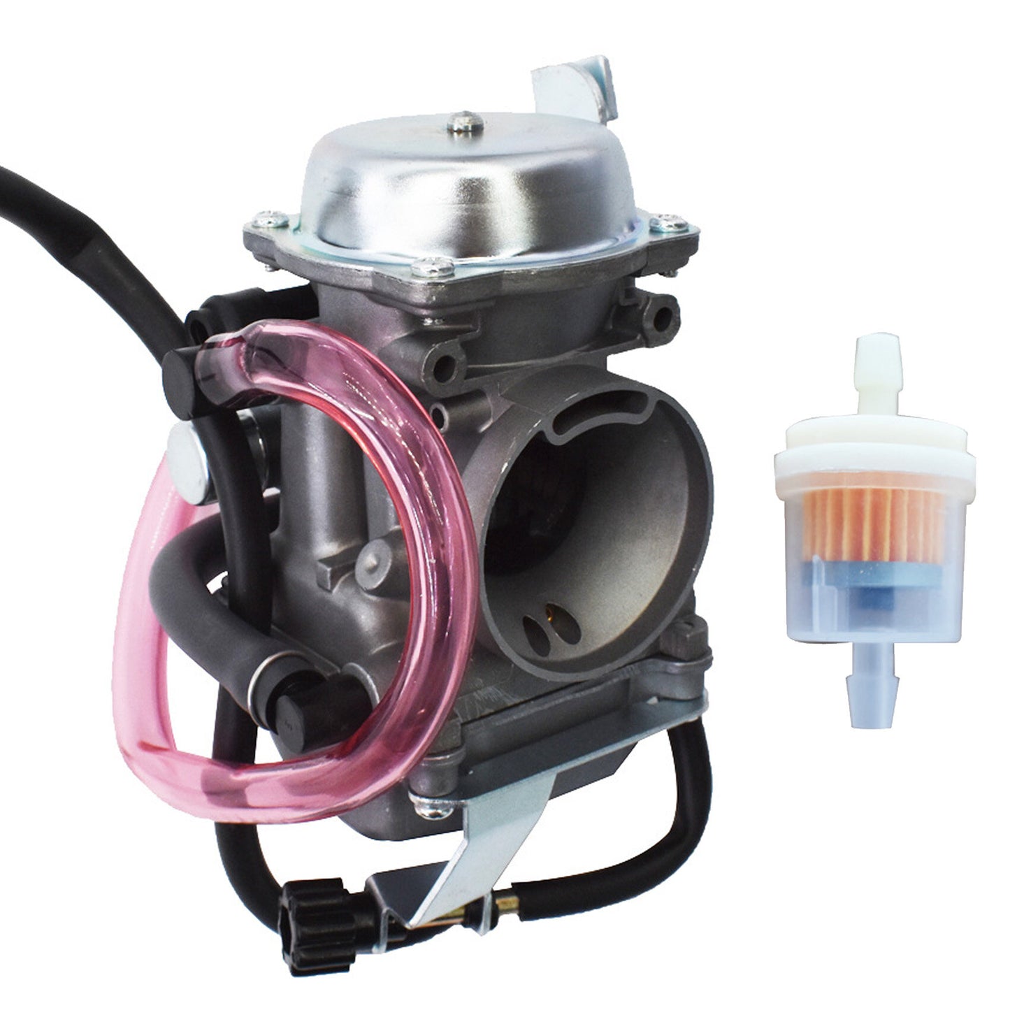 Carburetor with Intake Boot Joint Replacement for Kawasaki KLR250 1990-2005 KLF300 Bayou 1986-1995 Carb