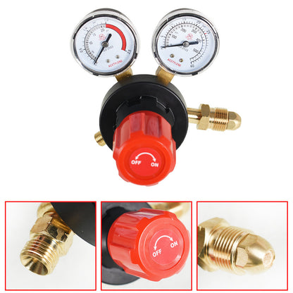 ALL-CARB 2 Piece Set Oxygen and Acetylene Regulators Welding Gas Gauge Medium/Heavy Duty (CGA 540 CGA 510)