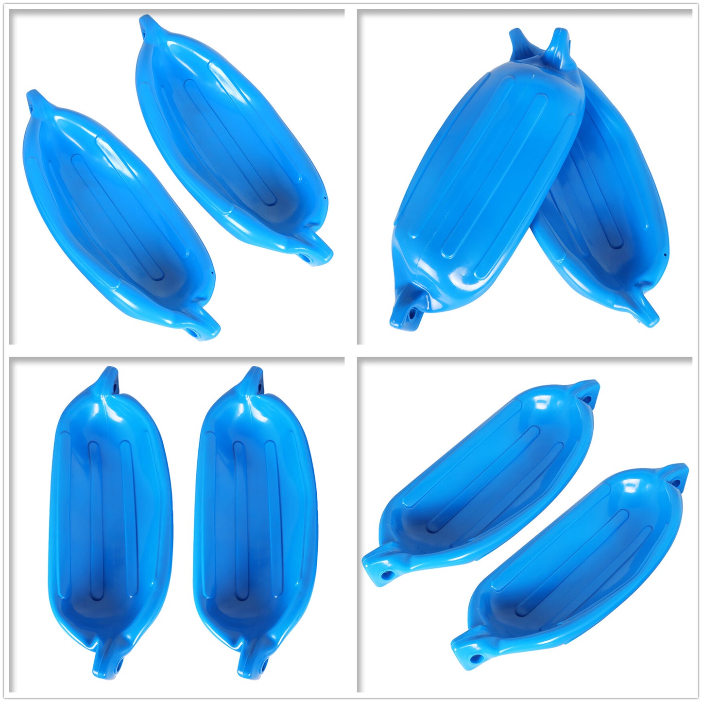 ALL-CARB 5.5 x 20 Inches Boat Fenders Vinyl Ribbed Marine Boat with Fender Lines & Pump to Inflate