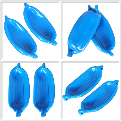ALL-CARB 5.5 x 20 Inches Boat Fenders Vinyl Ribbed Marine Boat with Fender Lines & Pump to Inflate