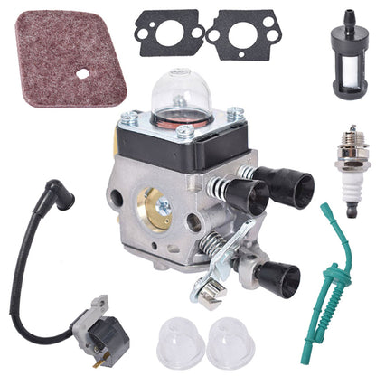 Carburetor with Ignition Module Coil Replacement for Stihl Trimmer FS38 FS45 FS46 FS55 FS55R KM55 C1Q-S186A C1Q-S97A