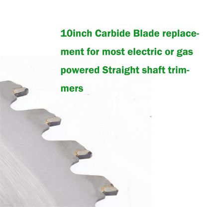 ALL-CARB 10 Inch 60T Carbide Tip Brush Blades Made from Stainless Steel Compatible with Cutter, Trimmer, Weed Eater