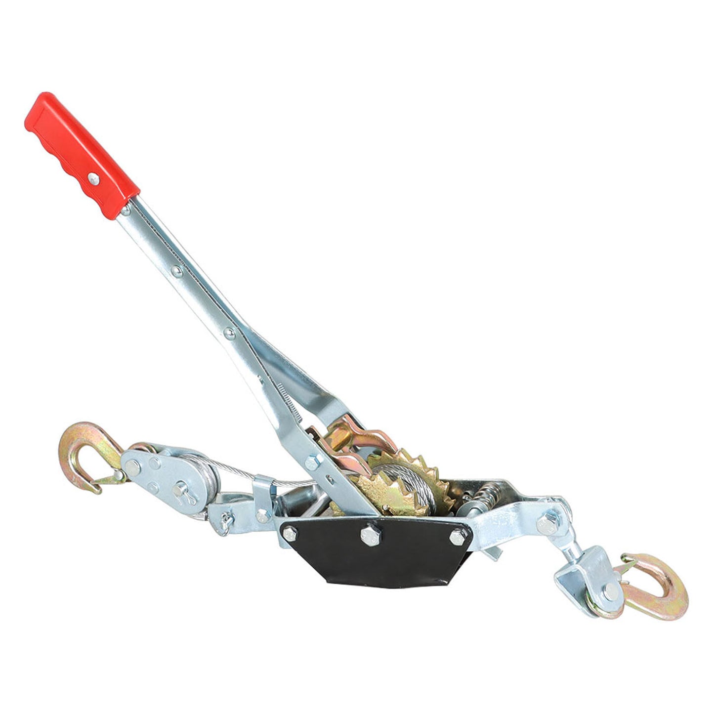 ALL-CARB Heavy Duty Power Puller 2 Ton, Dual Gears Power Puller with 2 Hooks Automotive Hoist Cable Puller