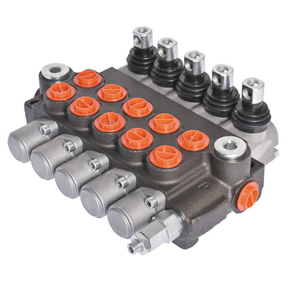 ALL-CARB 5 Spool 11 GPM Hydraulic Directional Control Valve Hydraulic Valve Double Acting Valve 3625 PSI SAE Ports for Small Tractors Tractors Loaders Log Splitters