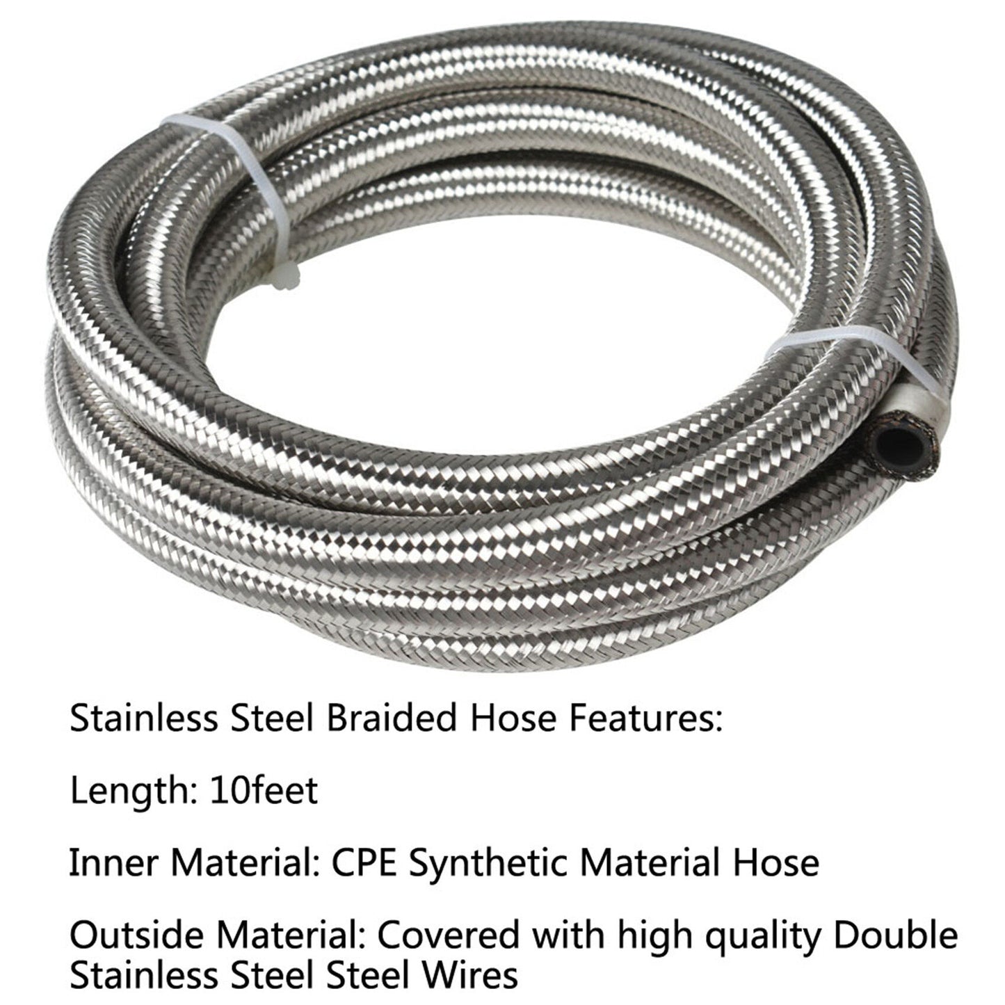 ALL-CARB Blue-red Stainless Steel Braided Fuel Line 8AN 10FT with 6PCS Swivel Fuel Hose Fitting Adapter Kit