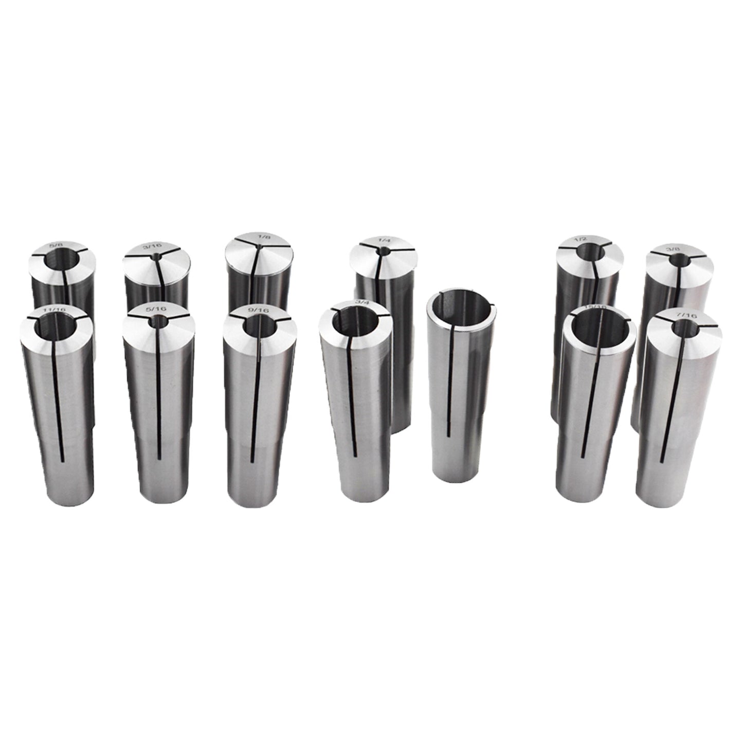 ALL-CARB 13Pcs MT4 4MT 4 Morse Taper Collet Set 1/8 - 1Inch with 5/8 Inch -11 Threaded Back for Drawbar Fit for Machining Turning