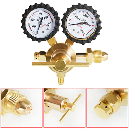 Nitrogen Regulator with 0-800PSI Delivery Pressure CGA580 Inlet Connection 1/4 Inch Male Flare Outlet Connection