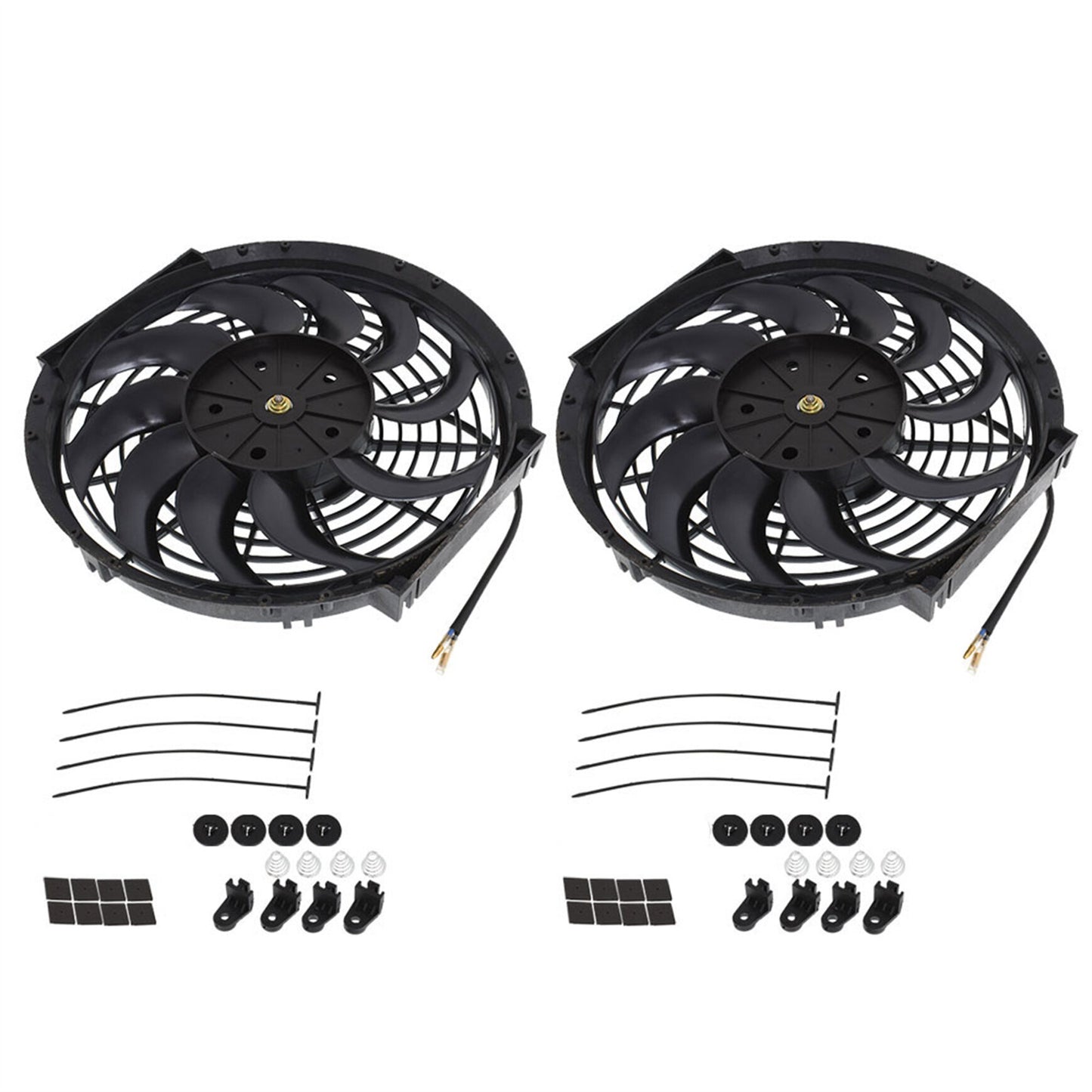 ALL-CARB 2x 12 Inch Universal Electric Condenser Radiator Cooling Fan