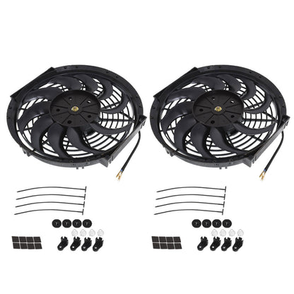 ALL-CARB 2x 12 Inch Universal Electric Condenser Radiator Cooling Fan