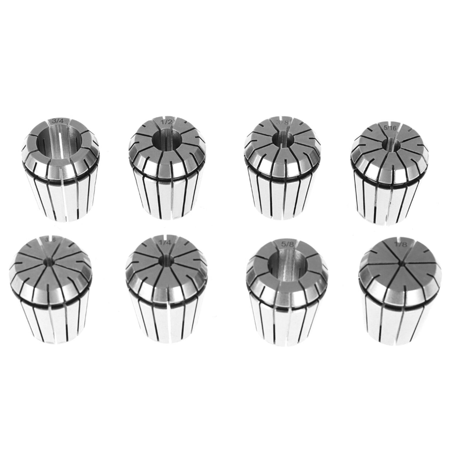 ALL-CARB 8Pcs ER32 Spring Collet Set 1/8 - 3/4 Inch for CNC Milling Lathe Tool and Engraving Machine Carbon Steel