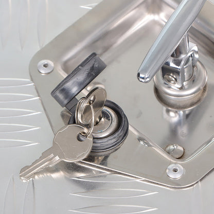 ALL-CARB 24 Inch Trailer Tongue Tool Box Aluminum Heavy Duty Truck Pickup Underbody Underbed Storage Organizer 5 Bar Tread Tool Box Weather Resistant Seal w/Lock & Keys Siver