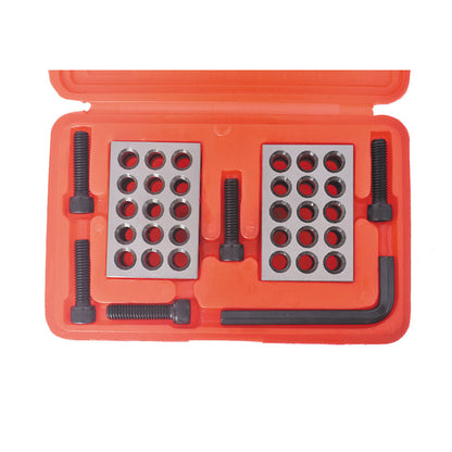 8Pcs 1 x 2 x 3 Inch Blocks Precision 23 Hole Block Set 0.0001 Ultra Precision with Screws Hex Key Plastic Case Fit for Set-up, Layout and Inspection Jobs