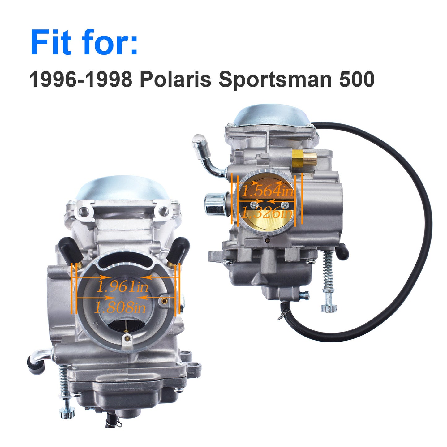 Carburetor Replacement for Polaris Sportsman 500 4WD Quad Non Ho 1996-1998 Carb with Fuel Pump
