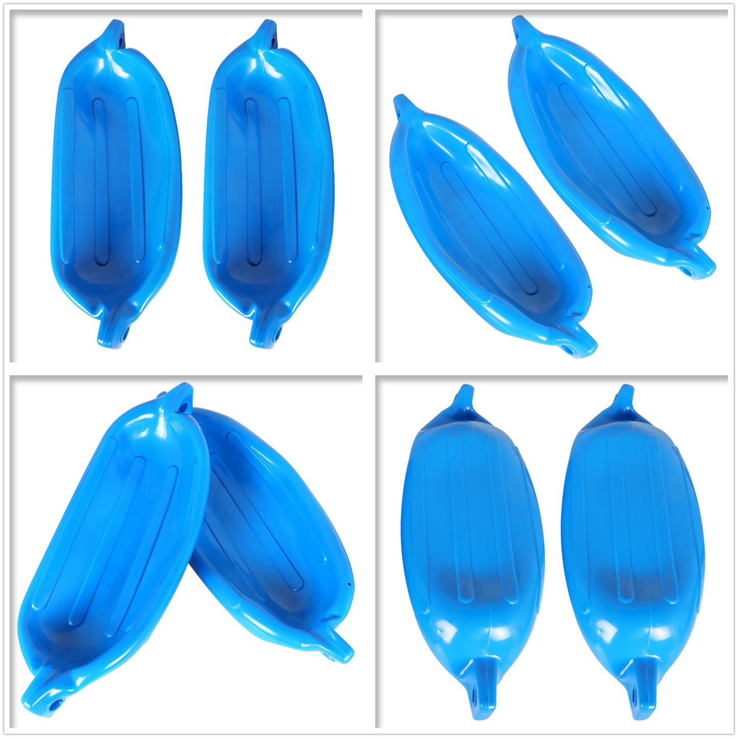 ALL-CARB 8.5 x 27 Inches Boat Fenders Vinyl Ribbed Marine Boat with Fender Lines & Pump to Inflate