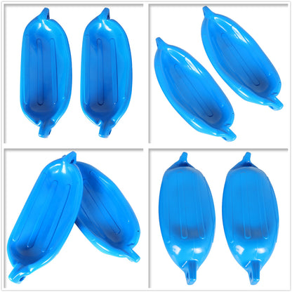 ALL-CARB 8.5 x 27 Inches Boat Fenders Vinyl Ribbed Marine Boat with Fender Lines & Pump to Inflate