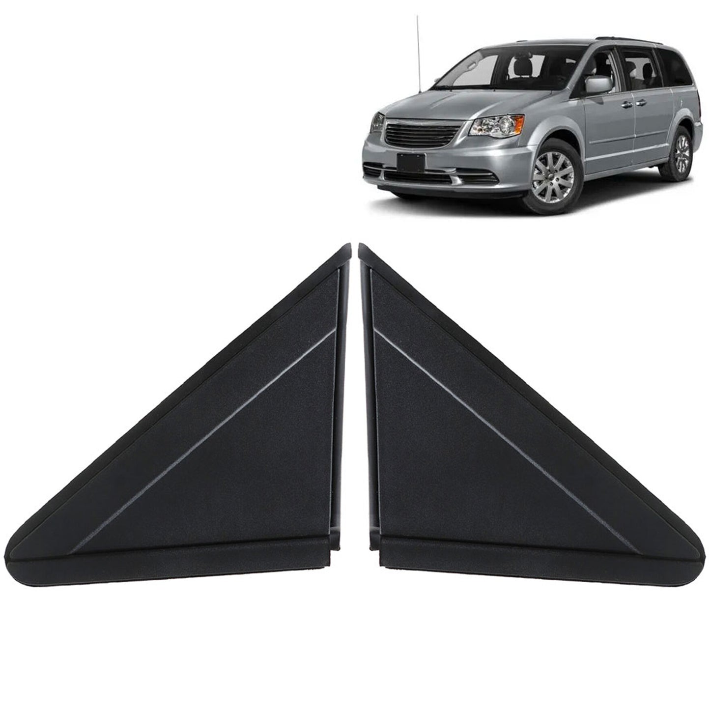 ALL-CARB Black Left and Right Side Exterior View Mirror Triangle Trim Replacement for 2008-2016 Town & Country Replacement for 2008-2017 Grand Caravan 1AN68RXFAB 1AN69RXFAA