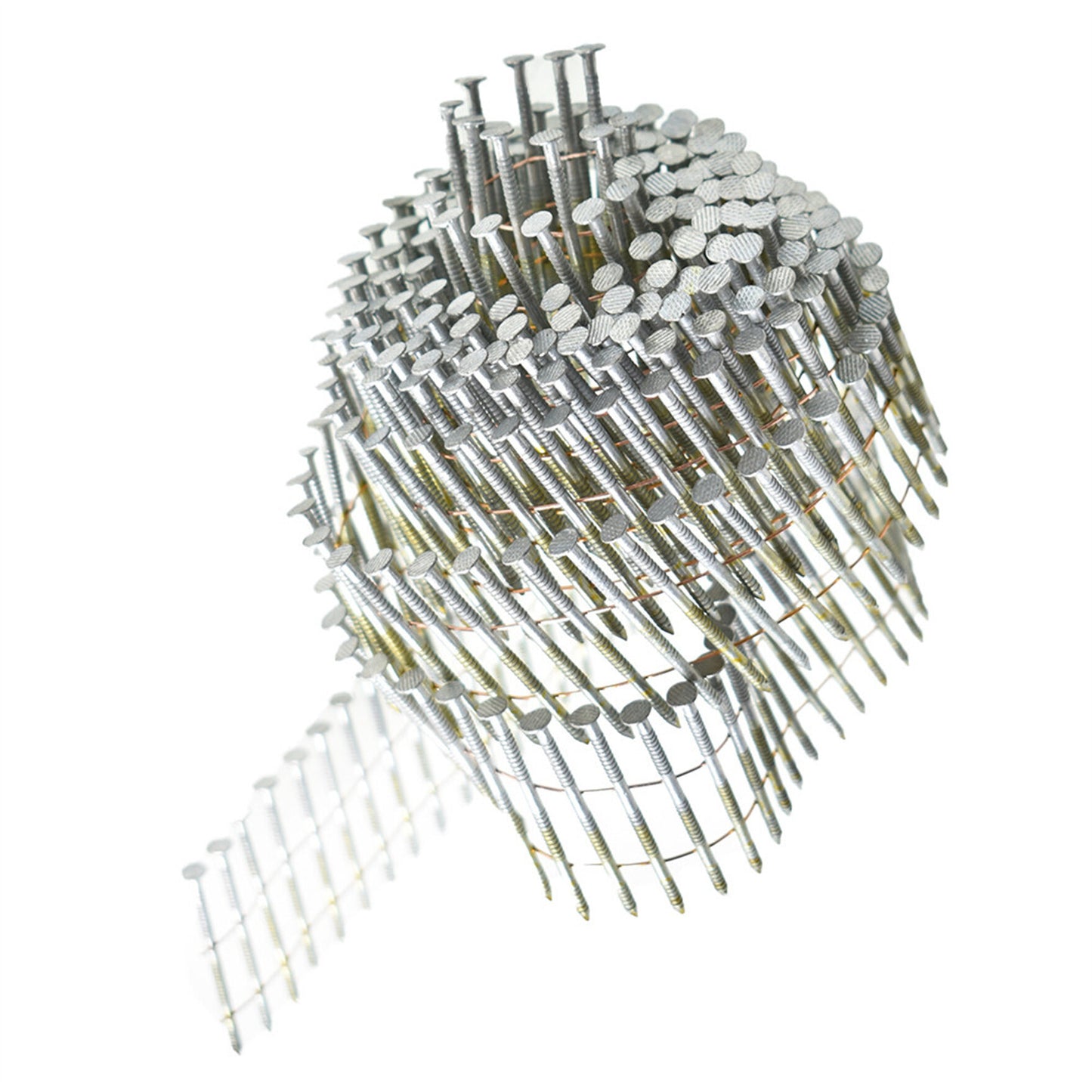 ALL-CARB 2-1/4-Inch x .092-Inch Siding Nails 15-Degree Collated Wire Coil Full RoundHead Ring Shank Hot-Dipped Galvanized 3600 Count for Rough Nailing of Lathing and Sheathing Materials