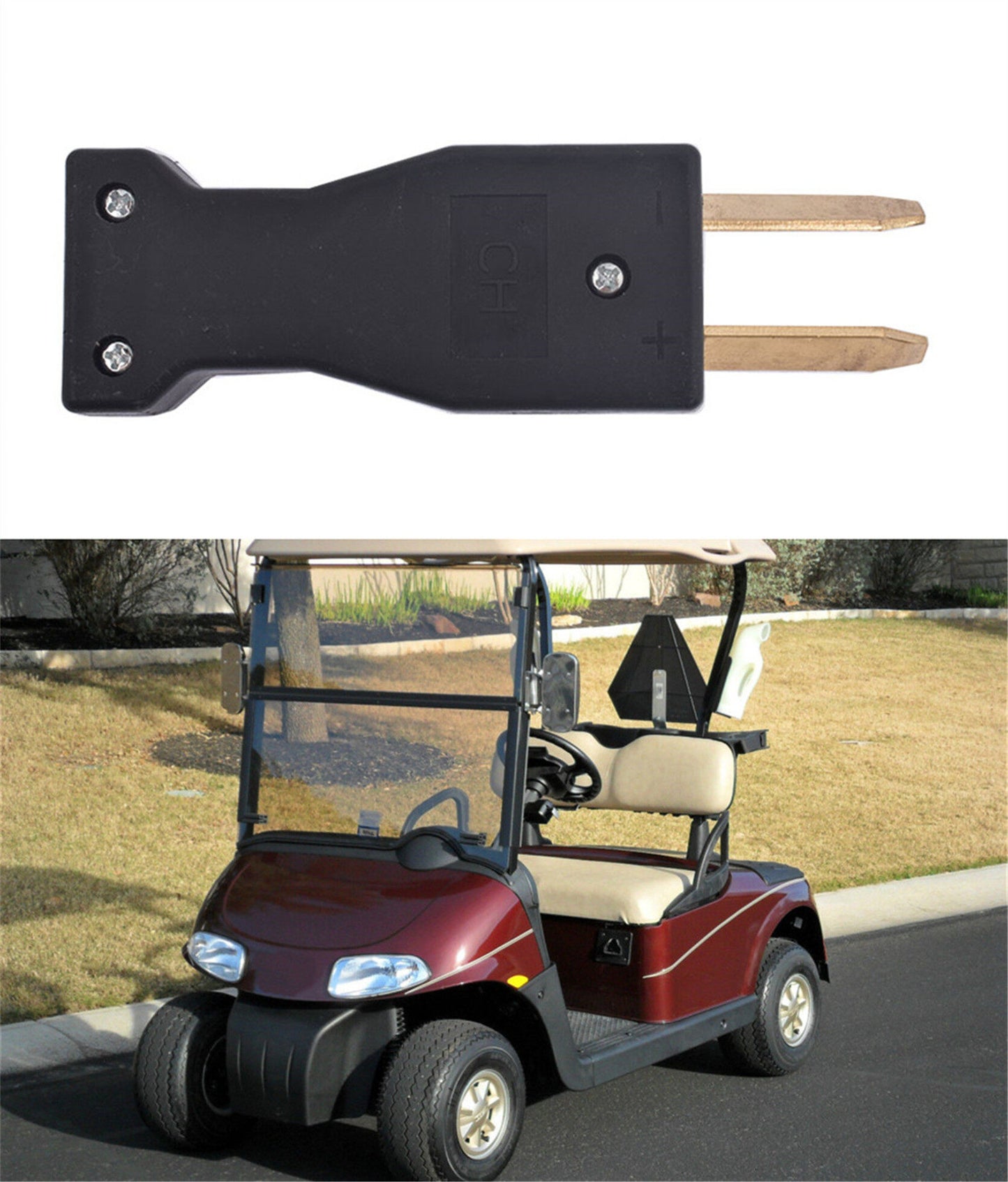 ALL-CARB Golf Cart 2 Prong Charger Plug Crow foot Charger Handle Plug for 36 or 48 Volt Replacementfor EZGO Club Car Golf Carts Battery Charger Plug