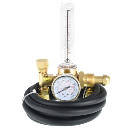 Argon Regulator TIG Welder MIG Welding CO2 Flowmeter with 10 FT Gas Hose 10 to 60 CFH Output Flow 0 to 4000 PSI Pressure Gauge Fits CGA 580 Tank Fitting