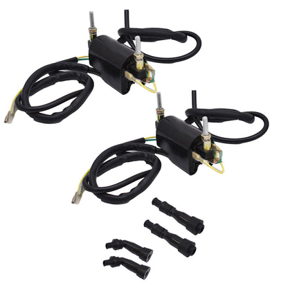ALL-CARB Dual Lead Wire Ignition Coil 12Volts Replacement for Honda Kawasaki Yamaha Suzuki CA CB CM KZ XS GS 750 400 450 175 21121-1174