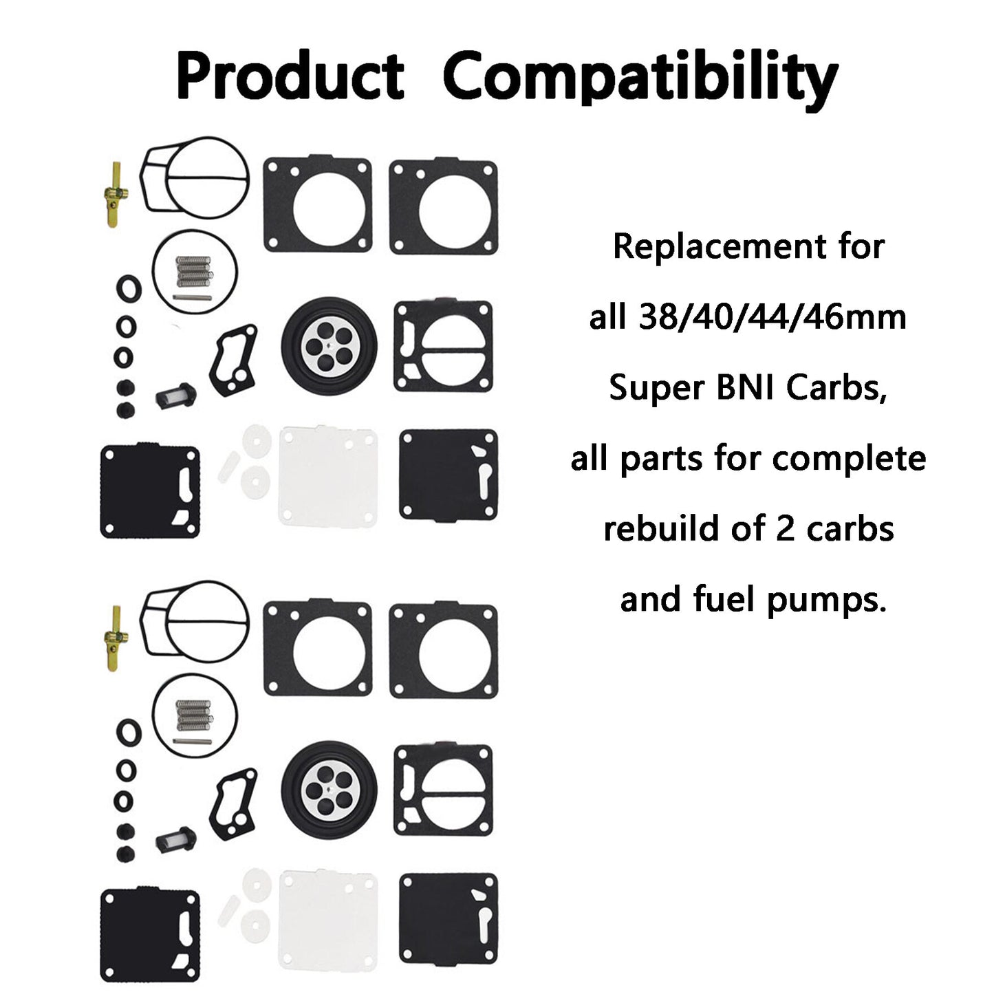 ALL-CARB 2 x Carb Carburetor Repair Kits Replacement for Yamaha VXR Wave Blaster Wave Raider XL700 XL760