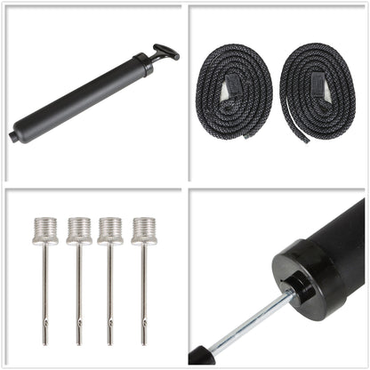 ALL-CARB 8.5 x 27 Inches Boat Fenders Vinyl Ribbed Marine Boat with Fender Lines & Pump to Inflate