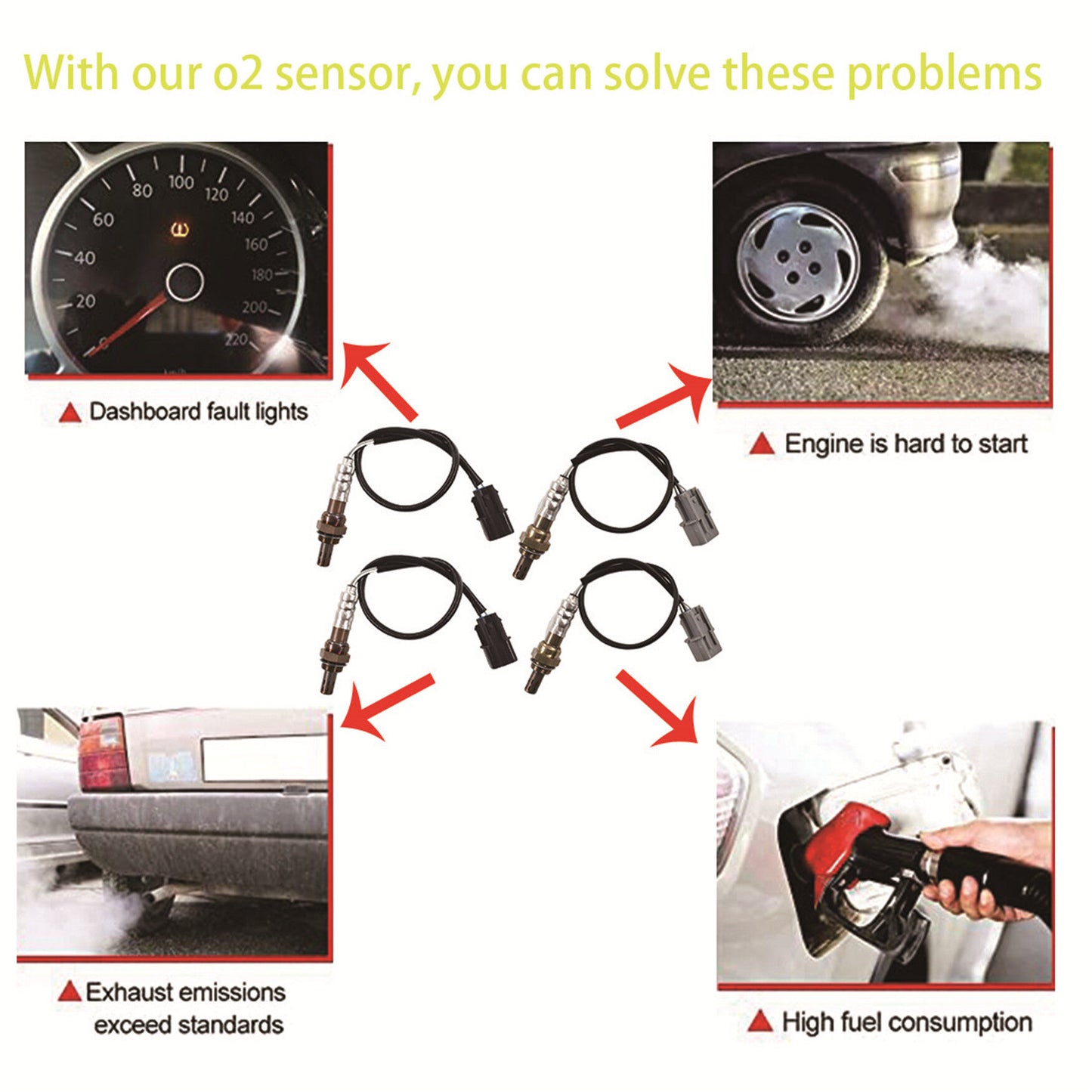 ALL-CARB 4Pcs Air Fuel Ratio Sensor Replacement for 1997-2004 Mitsubishi Montero Sport 3.0L V6 234-4633 13801 SG1225