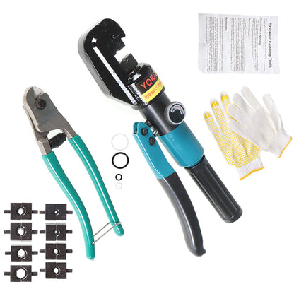 ALL-CARB 10 Ton Hydraulic Cable Lug Crimper Cable Crimping Tool with 9 Pairs of Dies and Cable Cutter Wire Terminal Crimper Set for 1/8, 3/16 Stainless Steel Cable Railing Fittings