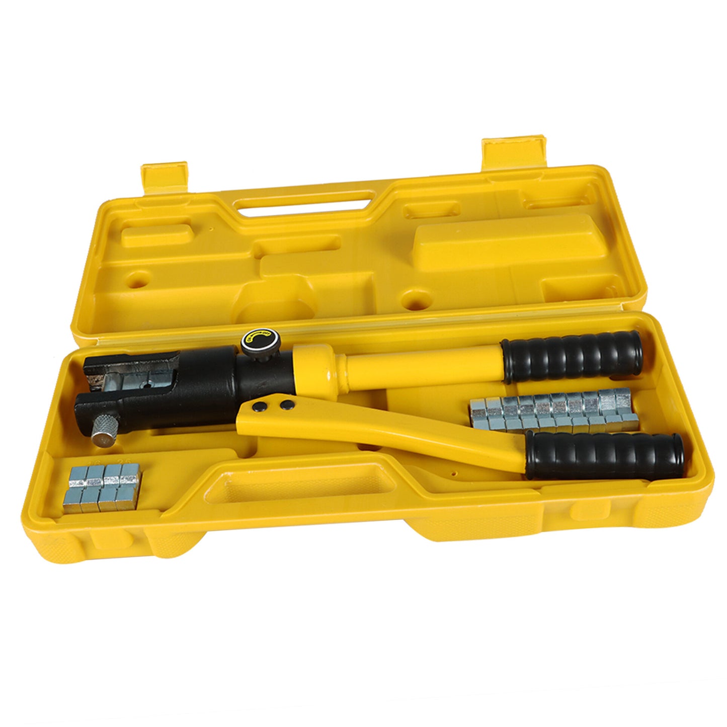 ALL-CARB 12 Ton Hydraulic Cable Lug Crimper Hydraulic Wire Crimper Battery Lug Terminal Cable Crimping Tool with 8 Pairs of Dies