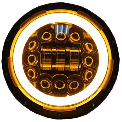 ALL-CARB 7 Inch Led Headlights Halo Motorcycle Headlights with Aperture Replacement for JK TJ LJ CJ