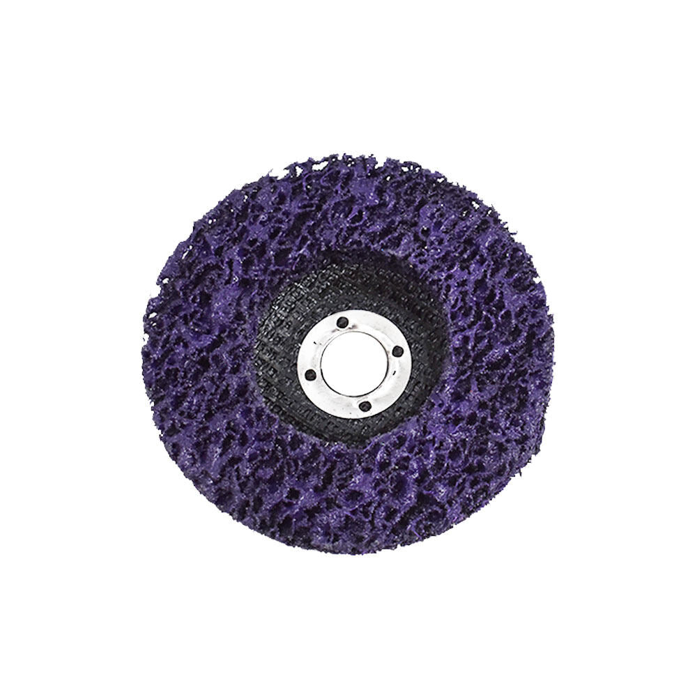 ALL-CARB 5Pcs 4 Inch x 5/8 Inch Purple Easy Clean and Strip Discs Wheel Fit for Wood Metal Fiberglass Surface Preparation Conditioning and Finishing