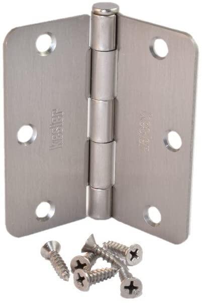 ALL-CARB 3.5 Inch x 3.5 Inch Door Hinges Satin Nickel 1/4 inch Radius Corner Hardware Controls 30 Pack